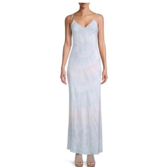 NWT Dannijo Tie-Dye Maxi Slip Dress size medium  purple multi - Picture 1 of 8